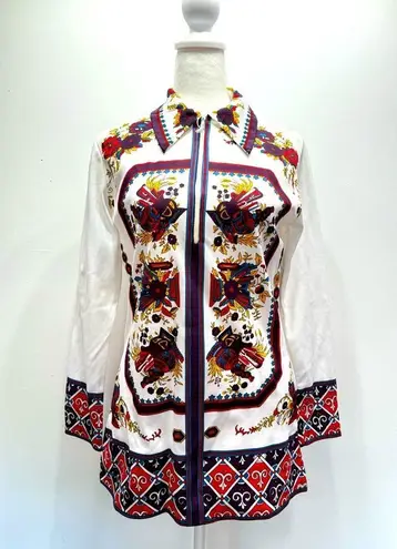 Vintage 1970s The Fashion Sweater Printed Polyester Shirt Retro Disco Deadstock Size M