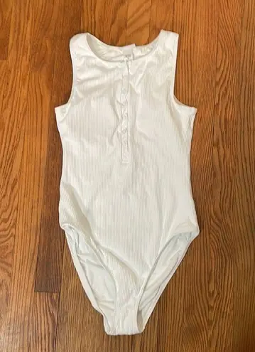 ANDIE  Swim The Malibu One Piece Swimsuit Ribbed White size S NWT