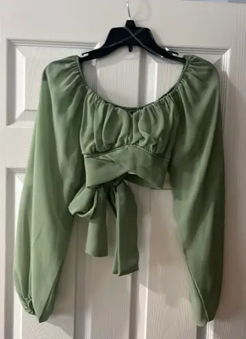 Windsor Light Green Crop Top, Size Small