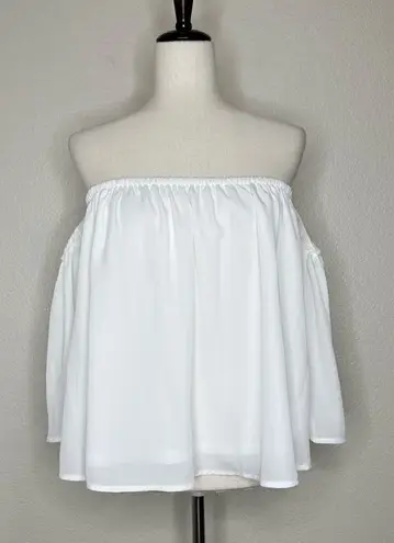 San Joy White Off Shoulder Top