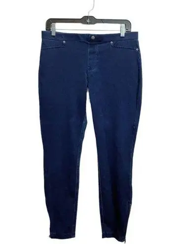 Hue LARGE  High Waist Blue Soft Denim Zipper Ankle Jeans