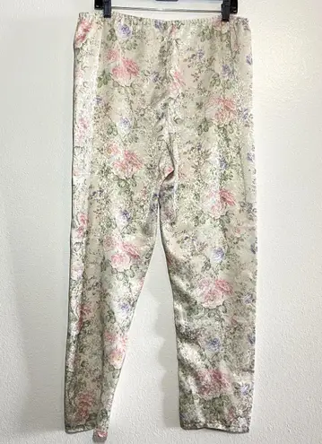 Vintage Lucie Ann II Satin Pajama Set 60s Flutter Blouse Pant Lace Floral 1X