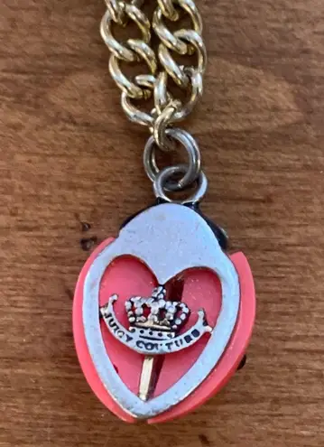 Juicy Couture Retro  Pam & Gela Lady Bug Charm on a Gold Chain