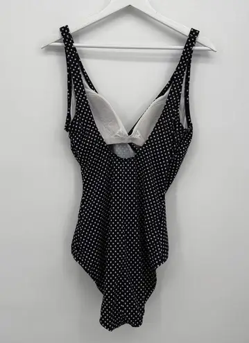 Jantzen Classics Black One Piece Polka Dot Swimsuit Medium