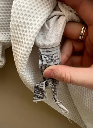 White Textured Athletic Zip Up