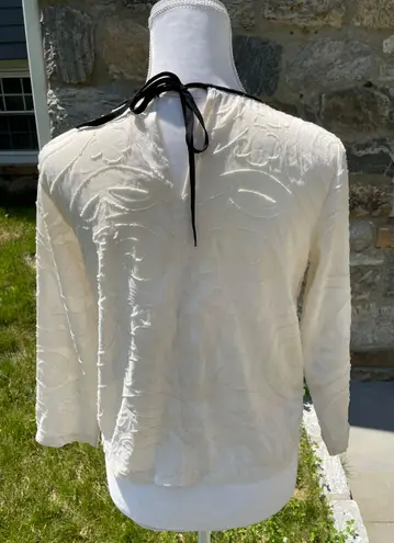 Loft cream patterned top with black trim thumbnail 3