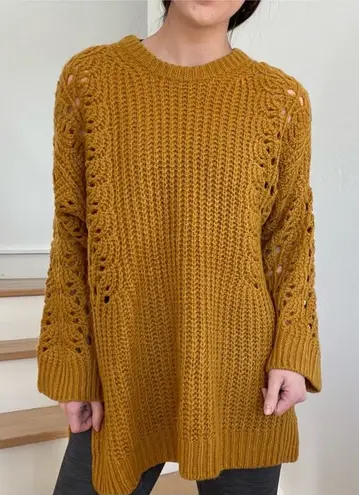 Pilcro NWT Anthropologie Oversized Chunky Devenne Pointelle Crewneck in Maize