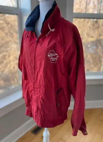 Vintage Norman Todd Coca Cola Red Blue Windbreaker Jacket 80’s 90’s Size Medium