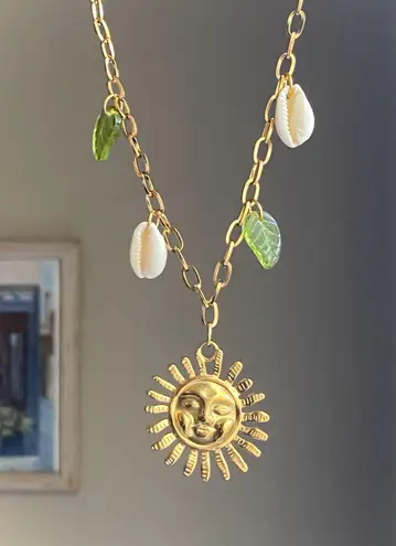 Handmade vintage cottage retro boho fairy style quality material mix gold stainless steel necklace🌞🌿