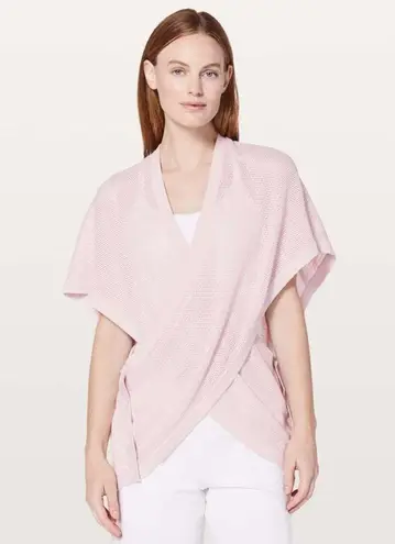 Lululemon  Long Weekend Wrap Transformable Mesh Sweater in Misty Pink One Size