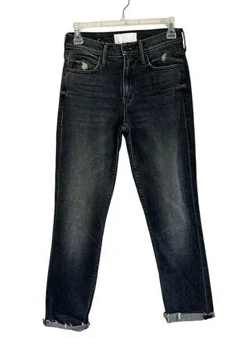 Mother The Flirt Chew Jeans in Cat & Kings Wash Straight Leg Jeans Size 24 Black