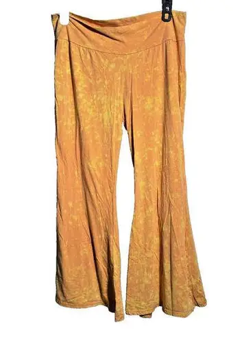 Jayli Made In Nepal Orange Yellow Tie Dye Flare Flow Pants Hippie Boho Cotton XL - Image 1