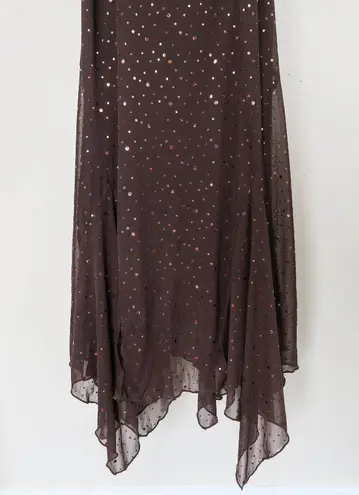 Ruby Rox Vintage Y2K Brown Sparkley Midi Dress