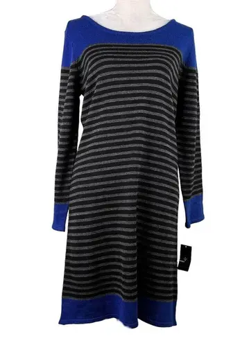 Ronni Nicole  Sweater Dress XL Stripes Royal Blue Black Gray New