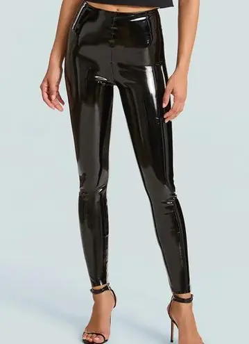 Commando Faux Patent Leather Legging Shiny Raw Hem Compression Fitted Small S