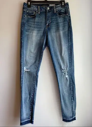 Aeropostale  High Waisted Jegging Distressed Jeans Sz 8 Raw Hem