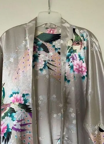 KIM + ONO Long Peacock Floral Kimono