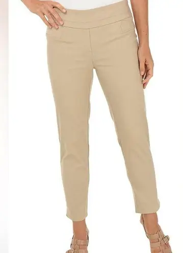 ZAC & RACHEL PULL ON STRETCH SLACK WITH BELT DETAIL SIZE 10 KHAKI Tan