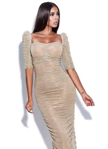 Miss Circle Formal Ruched Pink Maxi Dress Size XS