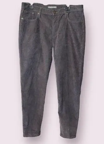Garnet Hill Corduroy Button Fly Pants in Grey - size 14