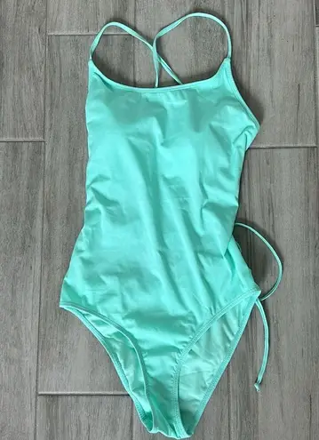 Cabana Del Sol NWOT Mint Green One Piece Starp Back Swimsuit / Size S