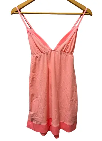 Victoria's Secret Babydoll Coral Slip Dress Lingerie size Small Satin Details