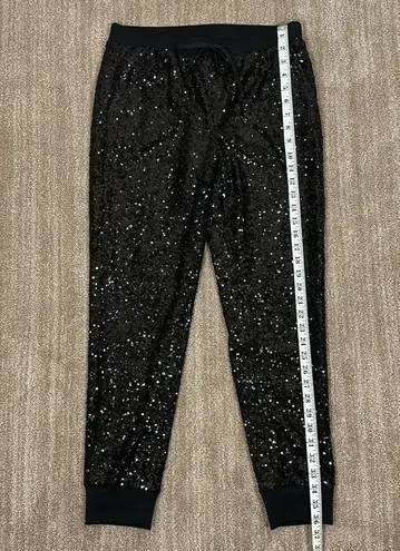 Trouvé Sequin Glam Black Drawstring Waist Lined Pants Joggers Women Size Small