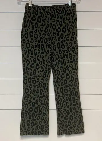 Derek Lam 10 Crosby Kick Flare Green & Black Leopard Print Jeans/Pants Size 0