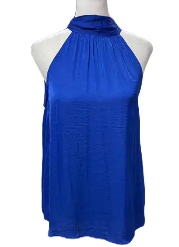 Naked Zebra NWT  Blue Lightweight Silky Sleeveless Tie Back Tank Top Size Small