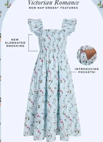 💕HILL HOUSE HOME💕 The Ellie Nap Dress ~ Pond Floral Print XS Blue