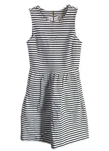 J.Crew  Factory Daybreak Striped Dress Size XXS Black White Style C4098