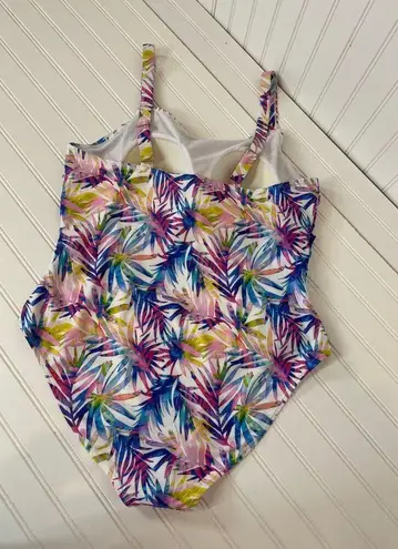 Catherine Malandrino NWT Womens Leaves Ruched 1-PC Swimsuit Plus Size 2X