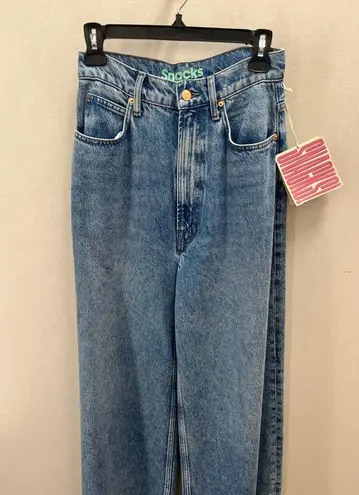 NWT Mother Denim SNACKS The Sugar Cone Skimp Wide Leg Jeans Mouthful 26 Blue