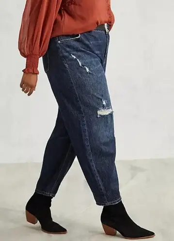 Pilcro Anthropologie The Bow Boyfriend Dark Wash Distressed Jean Size 30