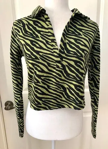 ZARA  Jacquard Zebra Print Polo and Pants SET in Black / Green