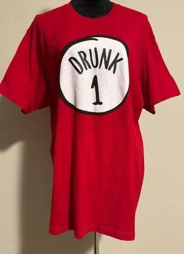 EUC Ann Arbor Custom Red and White Drunk 1 Funny Graphic Tee size XL