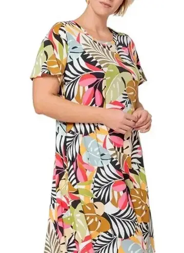 Leota Maci Print Jersey Dress in Ppbm Paradise Pop Black Multi Size Small S NWT