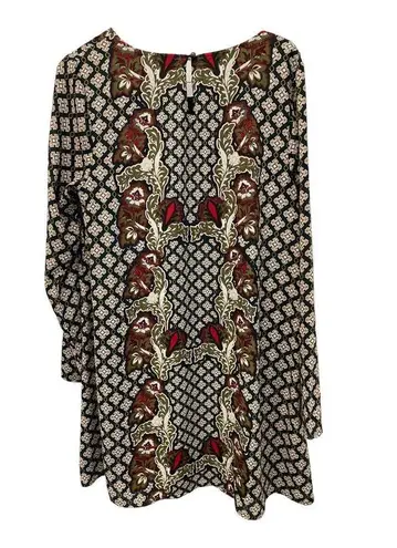 Xhilaration  Dress MEDIUM Multicolored Bohemian Long Sleeve Shift Sheath Casual