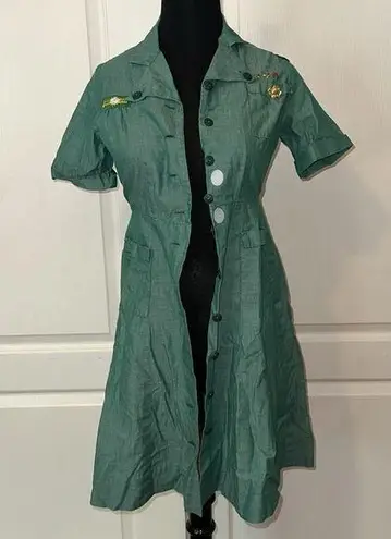 1960’s VINTAGE AUTHENTIC GIRL SCOUTS AMERICA UNIFORM DRESS 100 YR ANNIVERSARY Green Size XXS