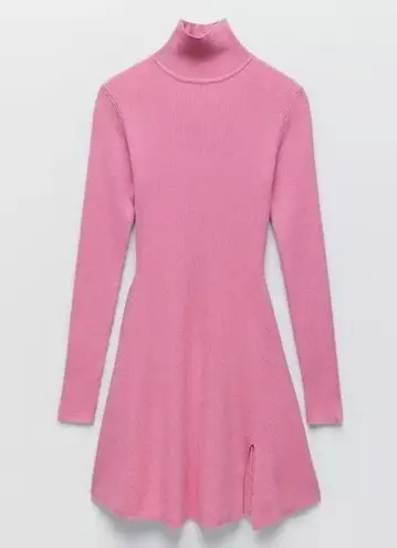 ZARA  Knit Mini Dress Skater Pink