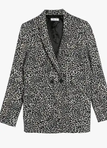 ANINE BING NWT Madeleine Leopard Print Double Button Blazer Jacket XS