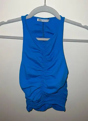 ZARA Bright Blue Halter Tank Top