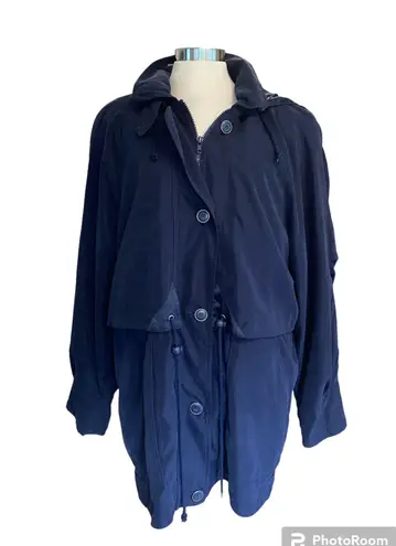 Elan coat hooded long sleeves zip out liner button/zip closure drawstrings Sz M