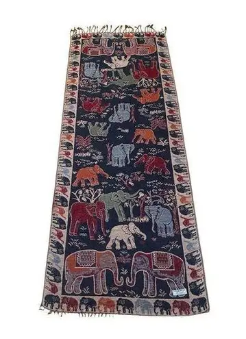 Pashmina New 100% Cashmere Scenic Elephant Design Shawl Wrap Scarf