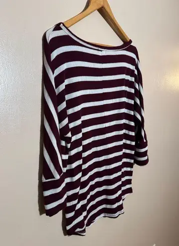 Burgundy 41 Hawthorn Striped Top Size L VGUC Purple Size L