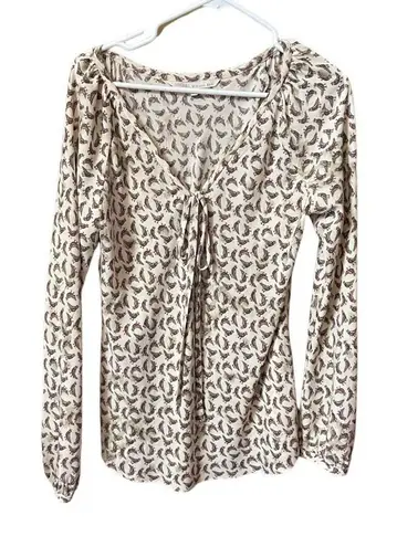 NWT Rachel Rachel Roy size L bow tie V neckline. Puff sleeves tunic Green Size L