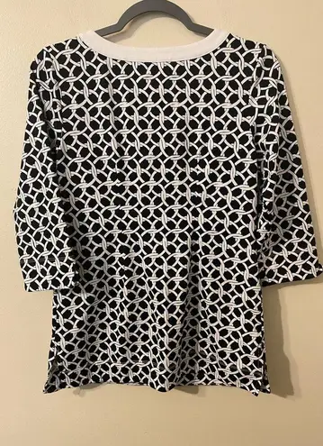 Tommy Bahama Womens  Island Zone Black White Geometric Tunic Size XS