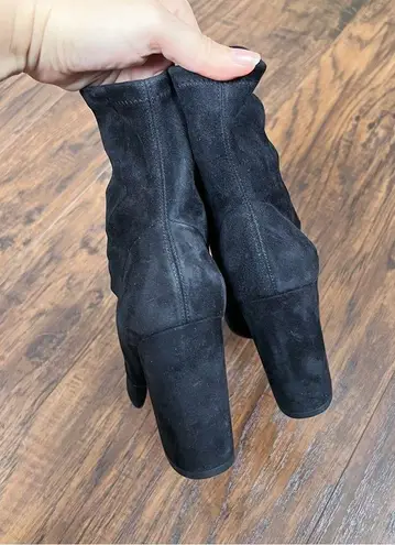 Valentino Garavani Valentino • Stretch-Suede Sock Boots ankle booties block heeled zip leather