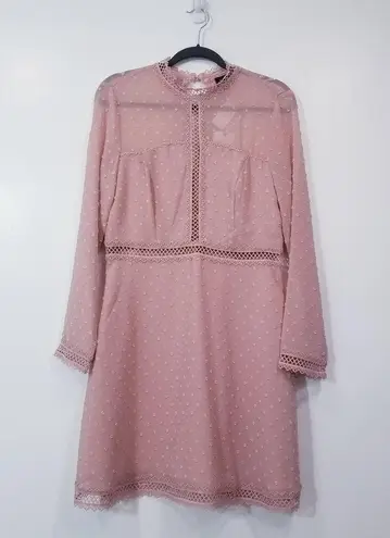 Bardot Latte Pink Blush Cherie Doddy Dress Long Sleeves