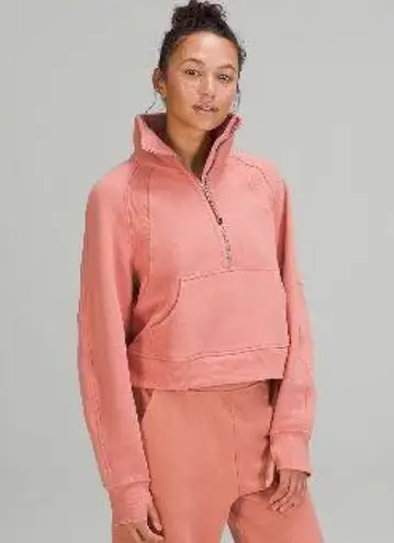 Lululemon Pink Savannah Lulu Oversized Funnel Neck Half Zip